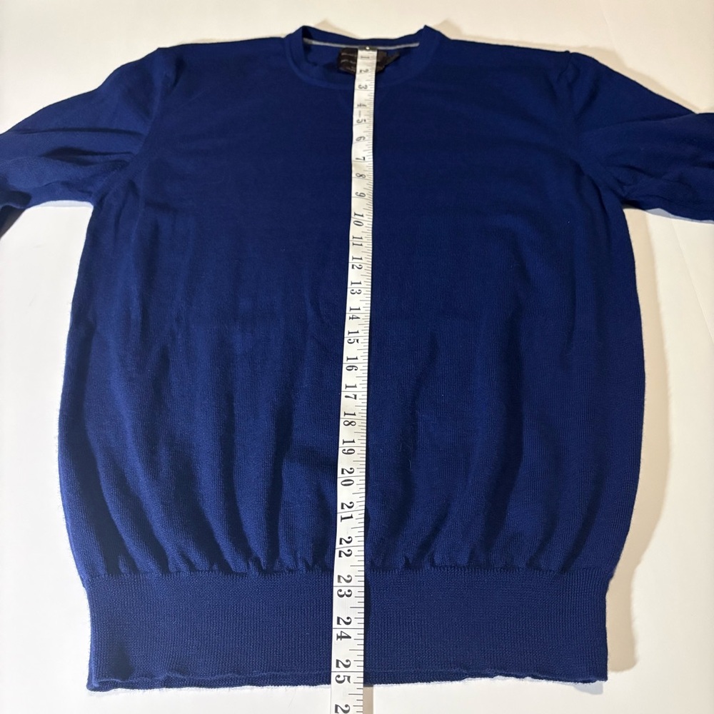 Black Brown 1826 Men's Navy Crewneck Sweater, 100% Italian Marino wool, Sz L - Picture 5 of 9